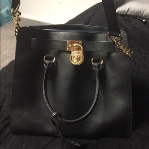 Michael Kors black tote bag